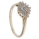 9ct Yellow Gold 0.25ct Brilliant Cut Diamond Cluster Ring