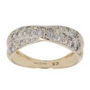 9ct Yellow Gold Cubic Zirconia Crossover Ring
