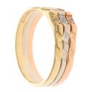 18ct Yellow White and Rose Gold Three Stone Ring