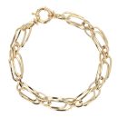 14ct Yellow Gold Oval Link Fancy 8" Bracelet
