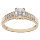 14ct Yellow Gold Cubic Zirconia Single Stone Ring