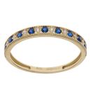9ct Yellow Gold Cubic Zirconia Blue Gemstone Eternity Ring