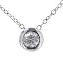 9ct White Gold 0.25ct Diamond Solitaire Pendant and Chain 18"
