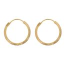 22ct Yellow Gold Dot V Profile Hoop Earrings