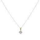 18ct Yellow Gold 0.20ct Brilliant Cut Diamond Cluster Pendant And Chain 18"