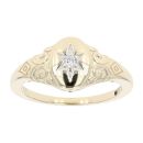 9ct Yellow Gold 0.05ct Diamond Signet Ring