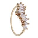 9ct Yellow Gold Cubic Zirconia Wishbone Ring