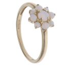9ct Yellow Gold Opal Flower Cluster Ring