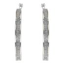 Silver Moondust Flower Hoop Earrings By Icesia