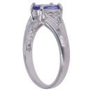 18ct White Gold 0.07ct Diamond and Tanzanite Ring