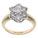 18ct Yellow Gold 2.00ct Diamond Cluster Ring