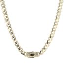 14ct Yellow Gold Monaco Edge Alternate Flex Lock Chain 18"