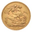 1912 George V Large Head UK Full Sovereign Coin
