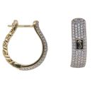 14ct Yellow Gold Monaco Classic Plain Link Cubic Zirconia Hoop Earrings