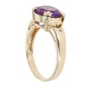 9ct Yellow Gold Amethyst and 0.05ct Diamond Ring