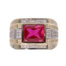 14ct Yellow Gold Gents Stone Set Ring