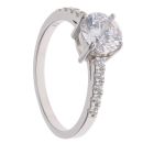 Silver Cubic Zirconia Single Stone Ring By Icesia