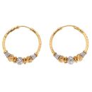 22ct Yellow Gold Beaded Hoop Earrings
