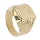 14ct Yellow Gold Patterned Signet Ring