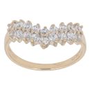 14ct Yellow Gold Cubic Zirconia Wishbone Ring