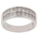 9ct White Gold 0.30ct Brilliant Cut Diamond Two Row Ring