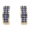 18ct Yellow Gold 0.06ct Diamond and Sapphire Hoop Earrings