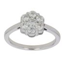 18ct White Gold 1.00ct Brilliant Cut Diamond Cluster Ring