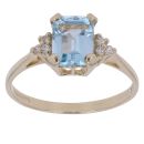 9ct Yellow Gold Created Created Topaz and Cubic Zirconia Ring