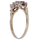 9ct Yellow Gold Cubic Zirconia and Garnet Cluster Ring