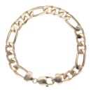 9ct Yellow Gold Figaro Bracelet 9"