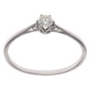 9ct White Gold 0.25ct Brilliant Cut Diamond Solitaire Ring