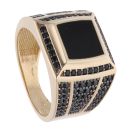 14ct Yellow Gold Black Gem Signet Ring