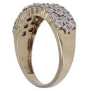 9ct Yellow Gold 0.16ct Brilliant Cut Diamond Three Row Cluster Ring