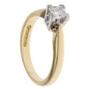 18ct Yellow Gold 0.40ct Princess Cut Diamond Solitaire Ring