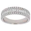 9ct White Gold 1.00ct Brilliant and Baguette Cut Diamond Fancy Ring