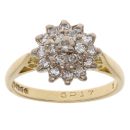 18ct Yellow Gold 0.45ct Brilliant Cut Diamond Cluster Ring
