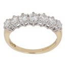 18ct Yellow Gold 1.00ct Brilliant Cut Diamond Severn Stones Ring