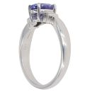 18ct White Gold 0.10ct Diamond and Tanzanite Dress Ring