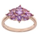 9ct Rose Gold Pink Sapphire Cluster Ring
