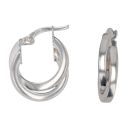 9ct White Gold Double Hoop Earrings