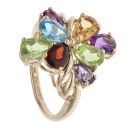 9ct Yellow Gold Multi Gemstone Fancy Ring