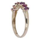 9ct Yellow Gold Pink Gemstone and Amethyst Ring