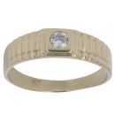 9ct Yellow Gold Cubic Zirconia Watch Strap Signet Ring