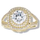 9ct Yellow Gold Cubic Zirconia Halo Ring