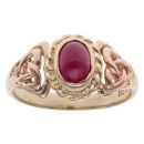 9ct Yellow and Rose Gold Ruby Single Stone Ring