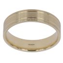 9ct Yellow Gold Striped Wedding Band 5.9mm