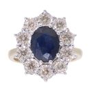 9ct Yellow Gold Sapphire and Diamond Ring