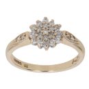 9ct Yellow Gold 0.20ct Brilliant Cut Diamond Cluster Ring