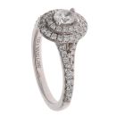Vera Wang 18ct White Gold 0.75ct Oval And Brilliant Cut Diamond Cluster Ring
