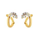 22ct Yellow Gold Cubic Zirconia Twirl Hoop Earrings